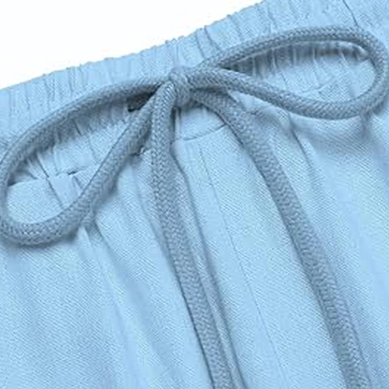 Men's Outdoor Leisure Beach Vacation Editing Edge Strips Linen Sets