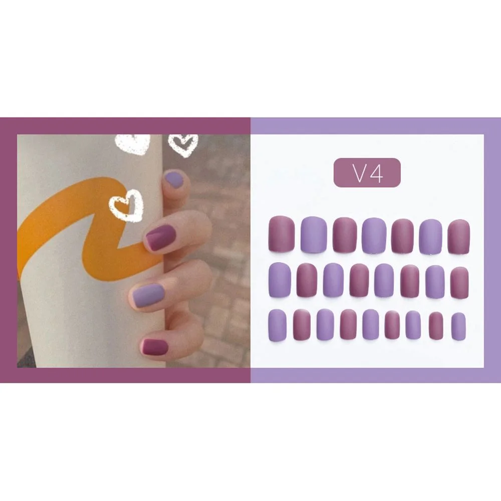 Fake Nails Art Nail Tips Press on False with Designs Set Full Cover Artificial Short Packaging Kiss Display Clear Tipsy Stick-Nail Inspo