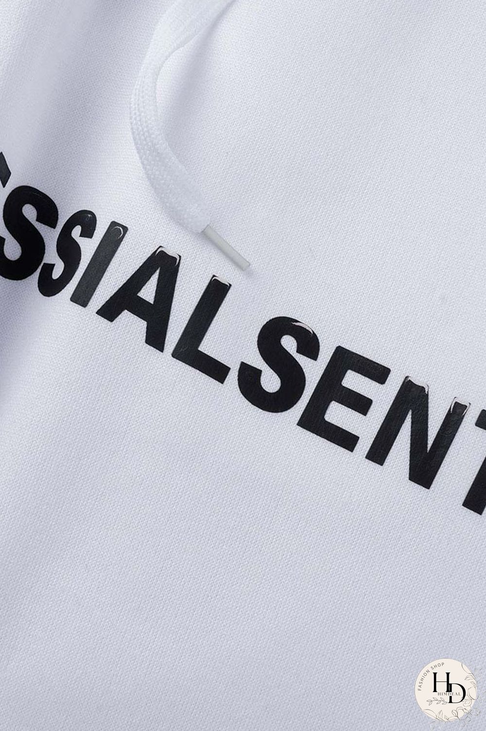 White Casual Print Patchwork Hooded Collar Long Sleeve Two Pieces