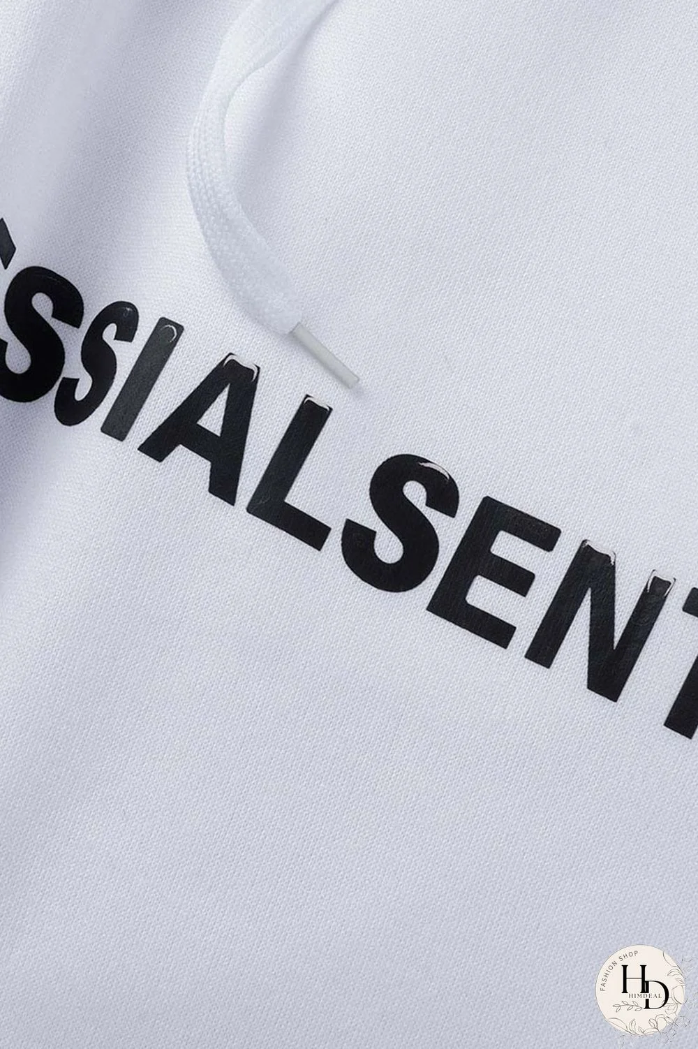 White Casual Print Patchwork Hooded Collar Long Sleeve Two Pieces