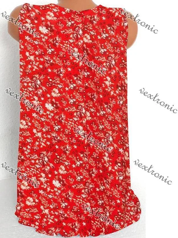 Women Half Sleeve V-neck Solid Color Dress