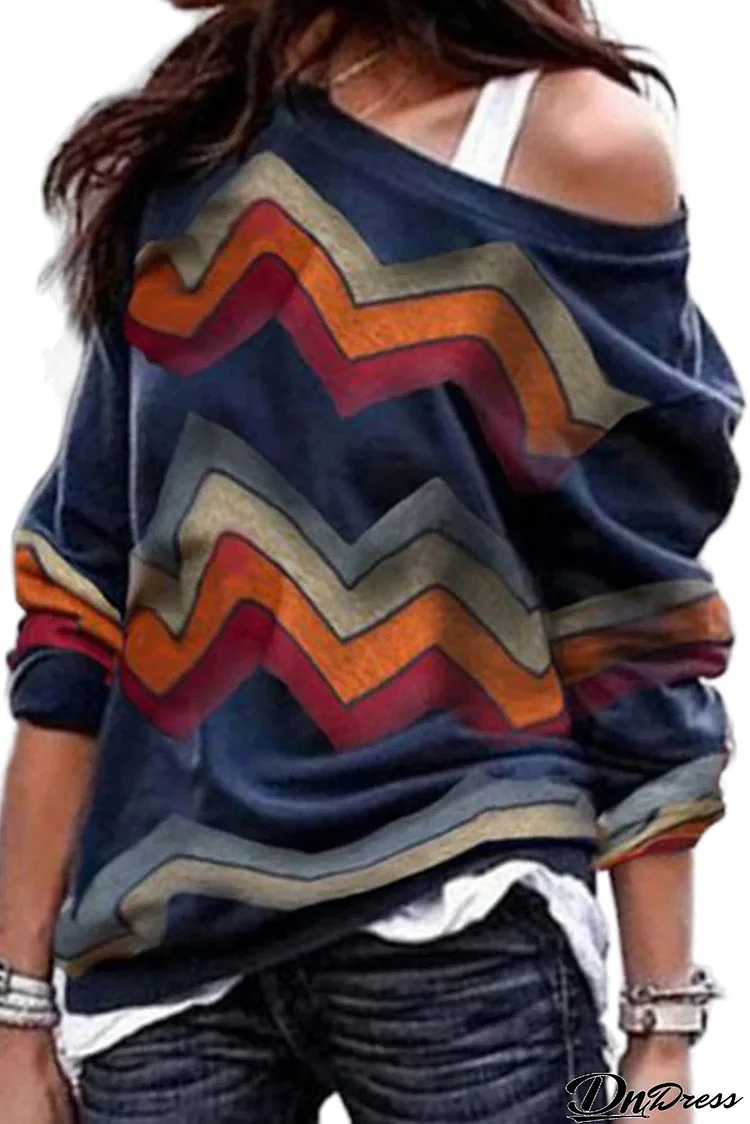 Multicolor Wave Stripes Sweatshirt