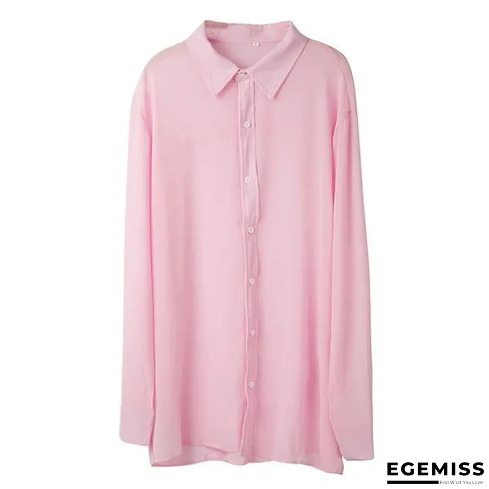 Men Casual V-NeckSolid Color Shirts | EGEMISS