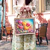 DIY Diamond Painting Flowers Linen Waterproof Handbag Shopping Storage Bag Totes Kit