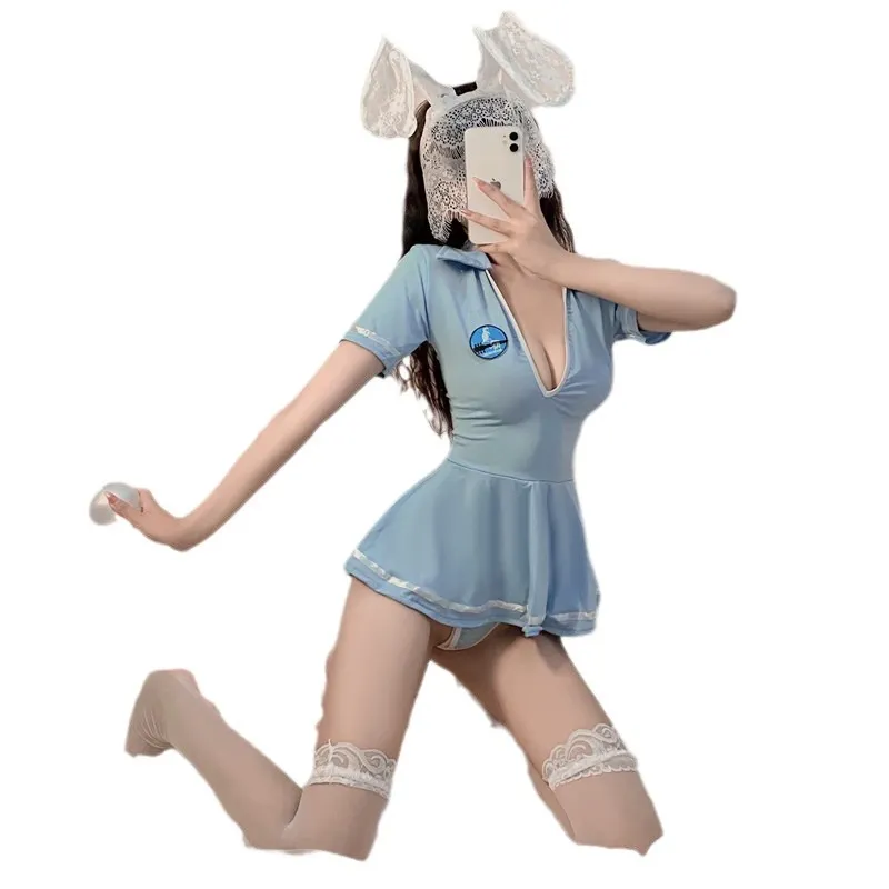 Churchf Sex Lingerie Pure Sexy Campus Girl JK Rabbit Girl Perspective To Avoid Teasing Pajamas Temptation Dress