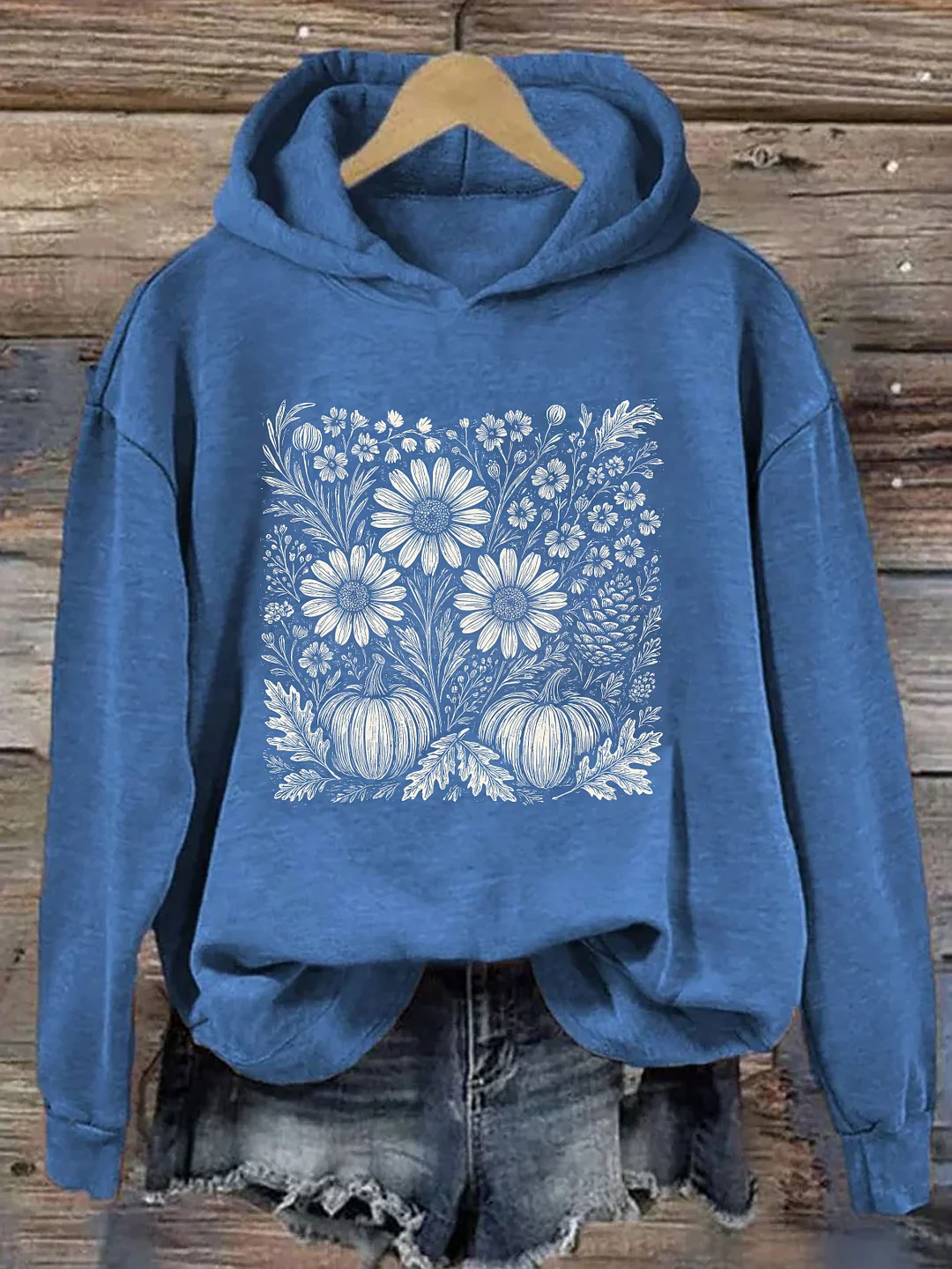 Boho Fall Floral Hoodie