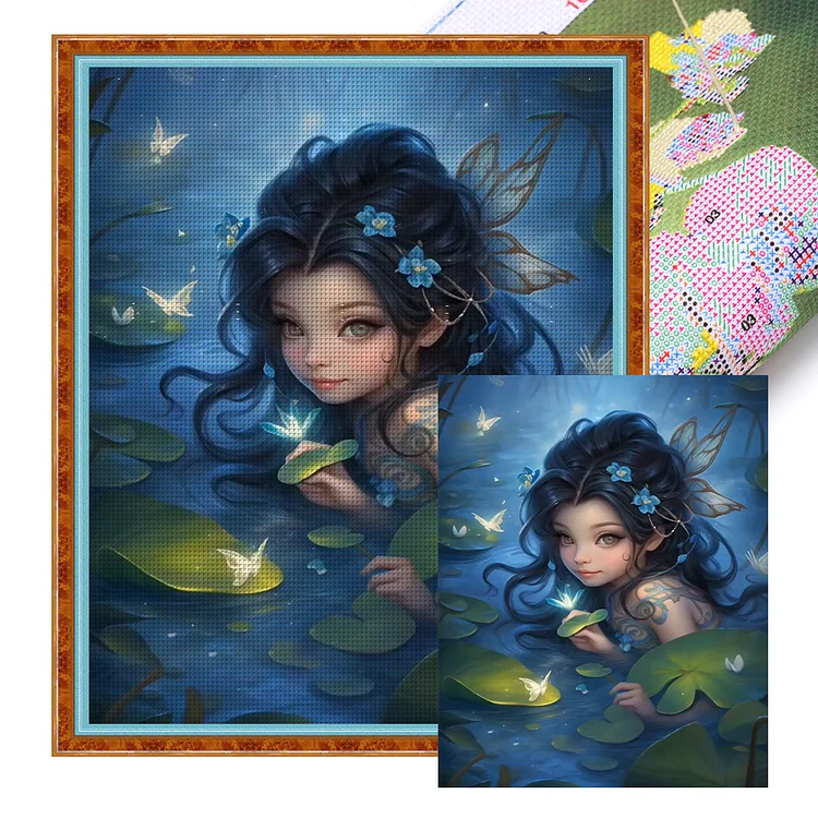Butterfly Fairy Girl 11CT Stamped Cross Stitch 50*60CM