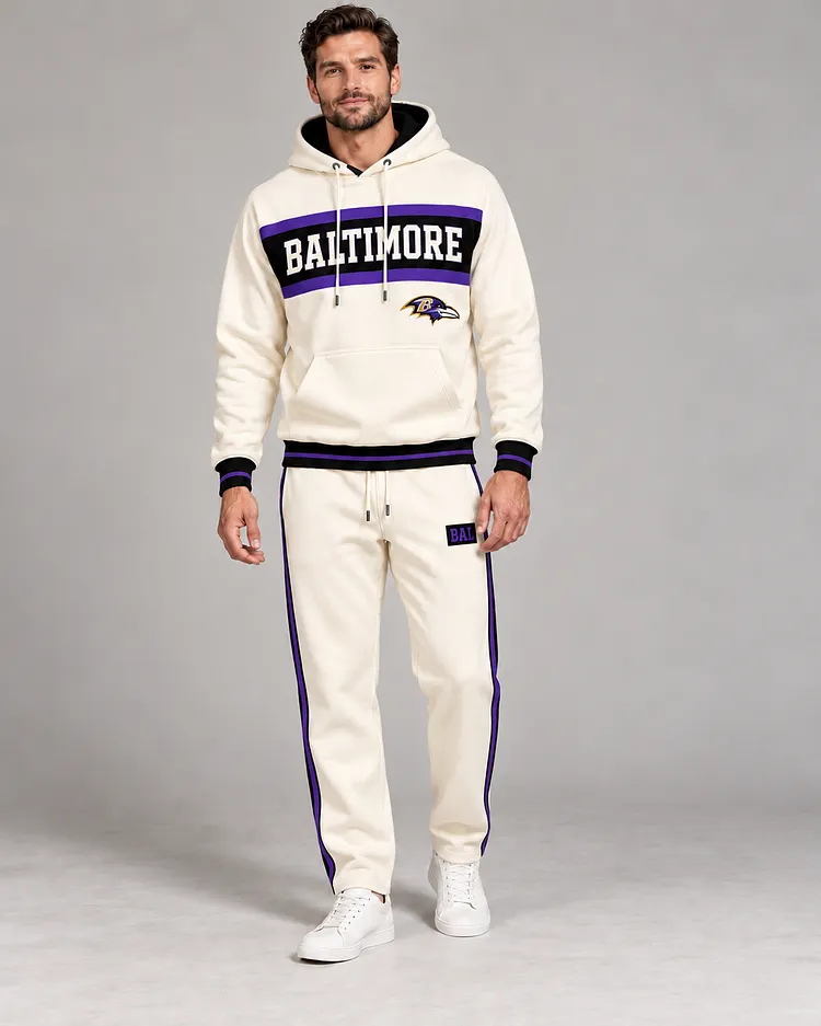 Baltimore Ravens Men's Hoodie And Pants Set - Design 2