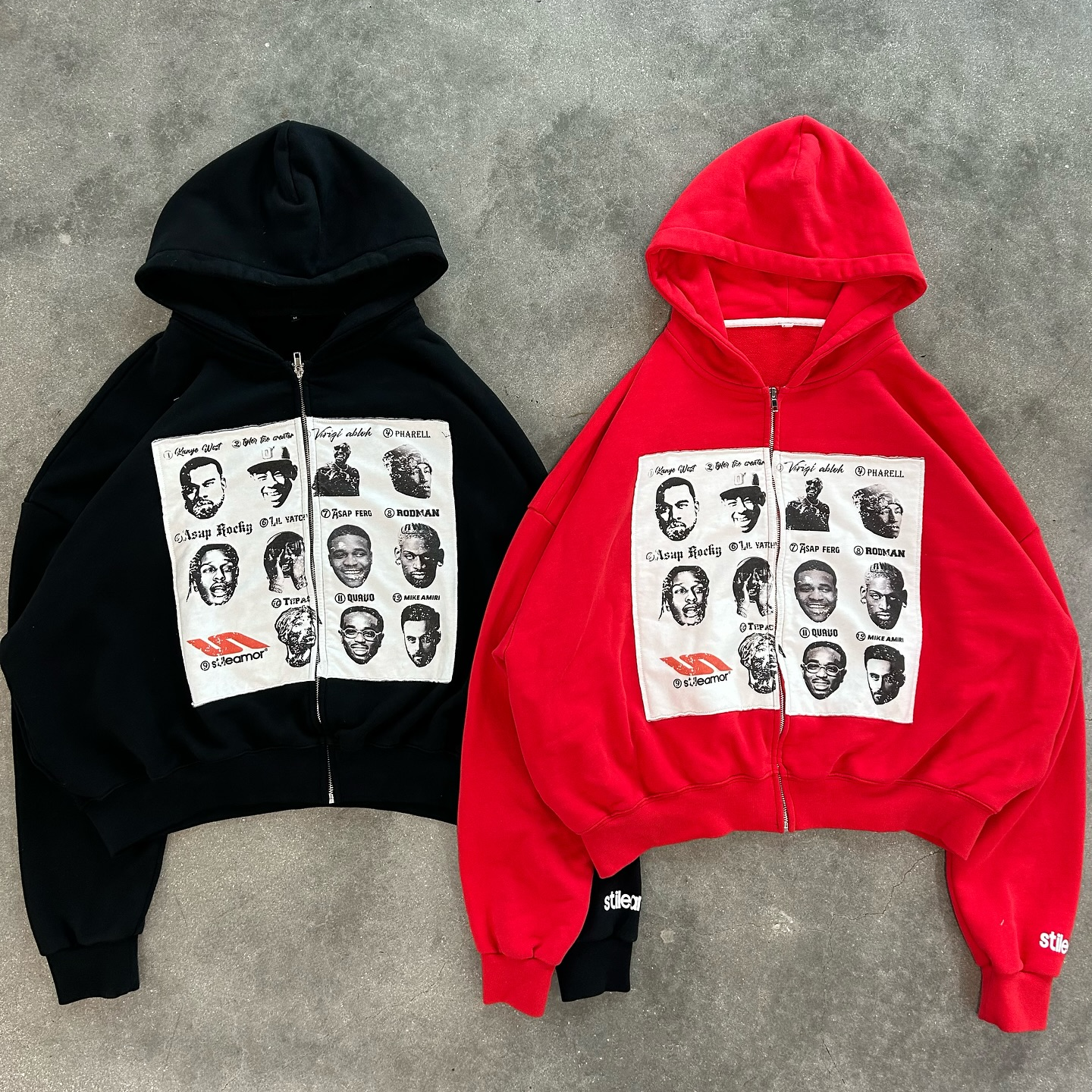 Personalized patch zip-up hoodie