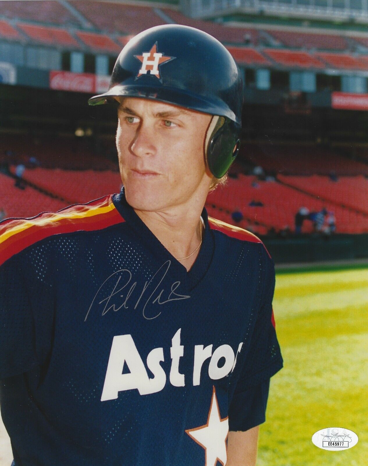 Signed PHIL NEVIN Houston Astros Autographed Photo Poster painting - JSA COA