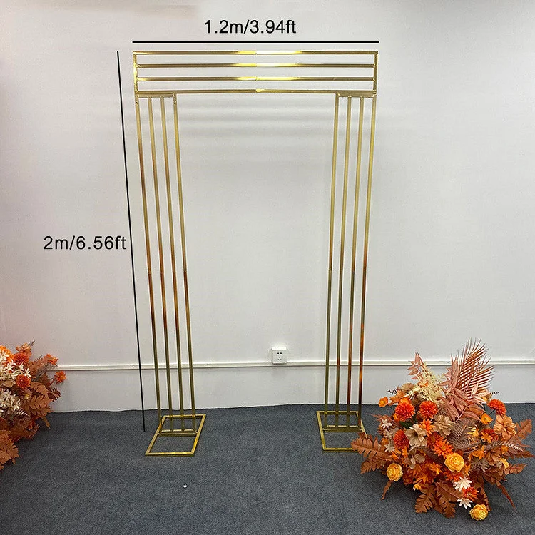 A7077 Wedding Arch Gilded Stand Artificial Floral Decor Frame