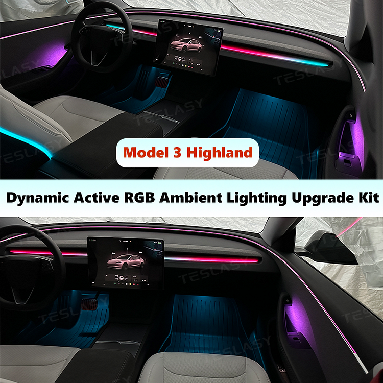 Tesla Model 3 Highland Dynamic Active RGB Ambient Lighting Upgrade Kit