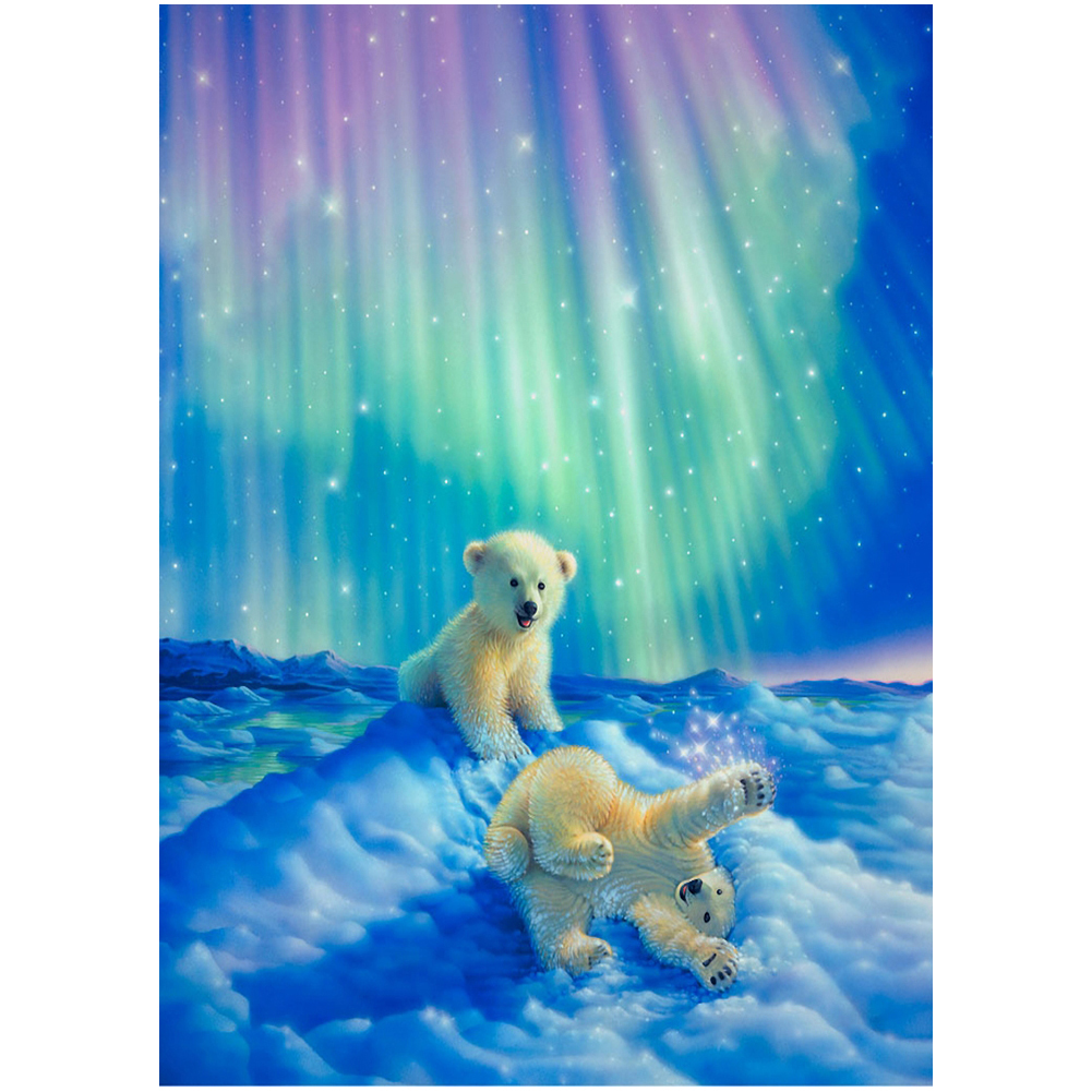 

40*30CM - Playing Bears - Round Drill Diamond Painting, 501 Original
