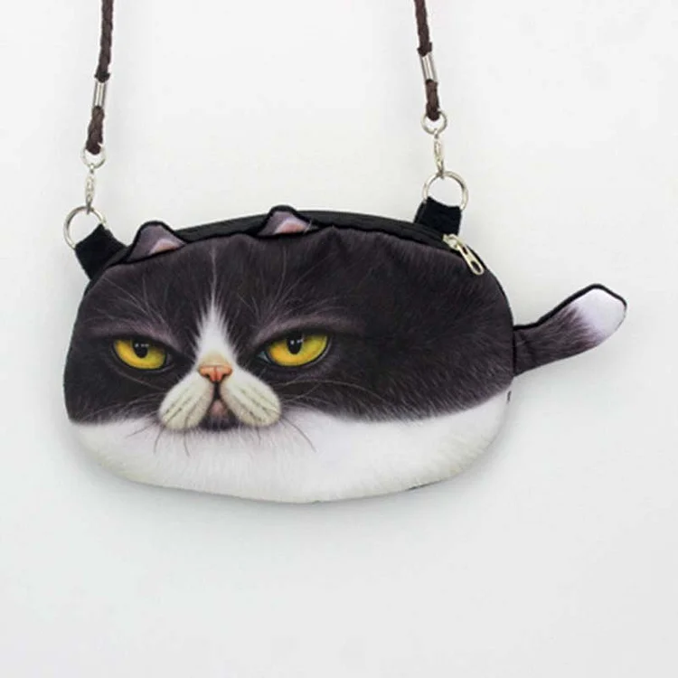 Realistic Cartoon Kitty Crossbody Bag - Modakawa modakawa