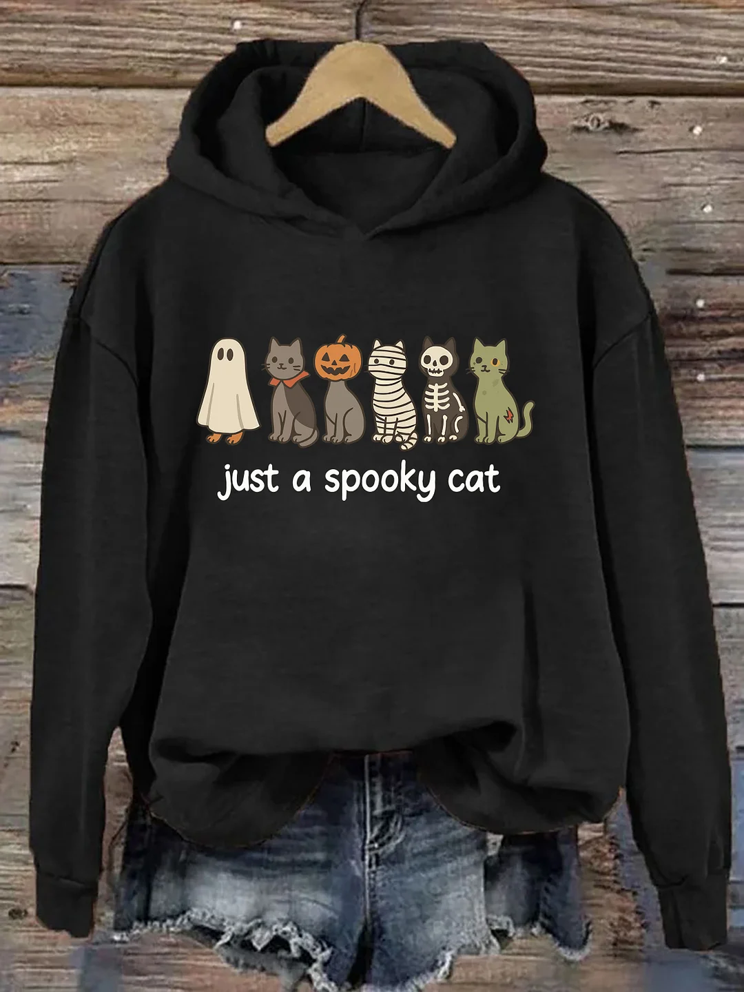  Halloween Just A Spooky Cat Hoodie