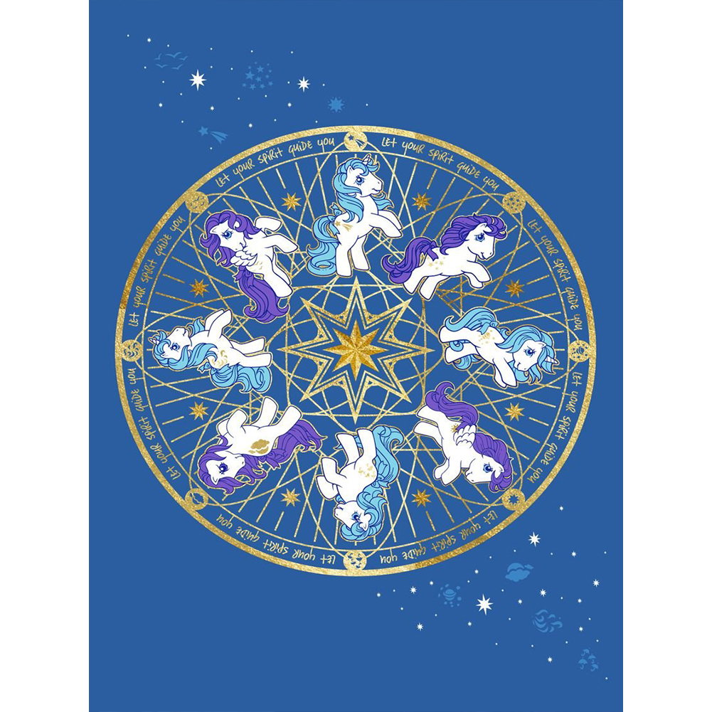 Rainbow White Horse 30*40cm(canvas) full round drill diamond painting