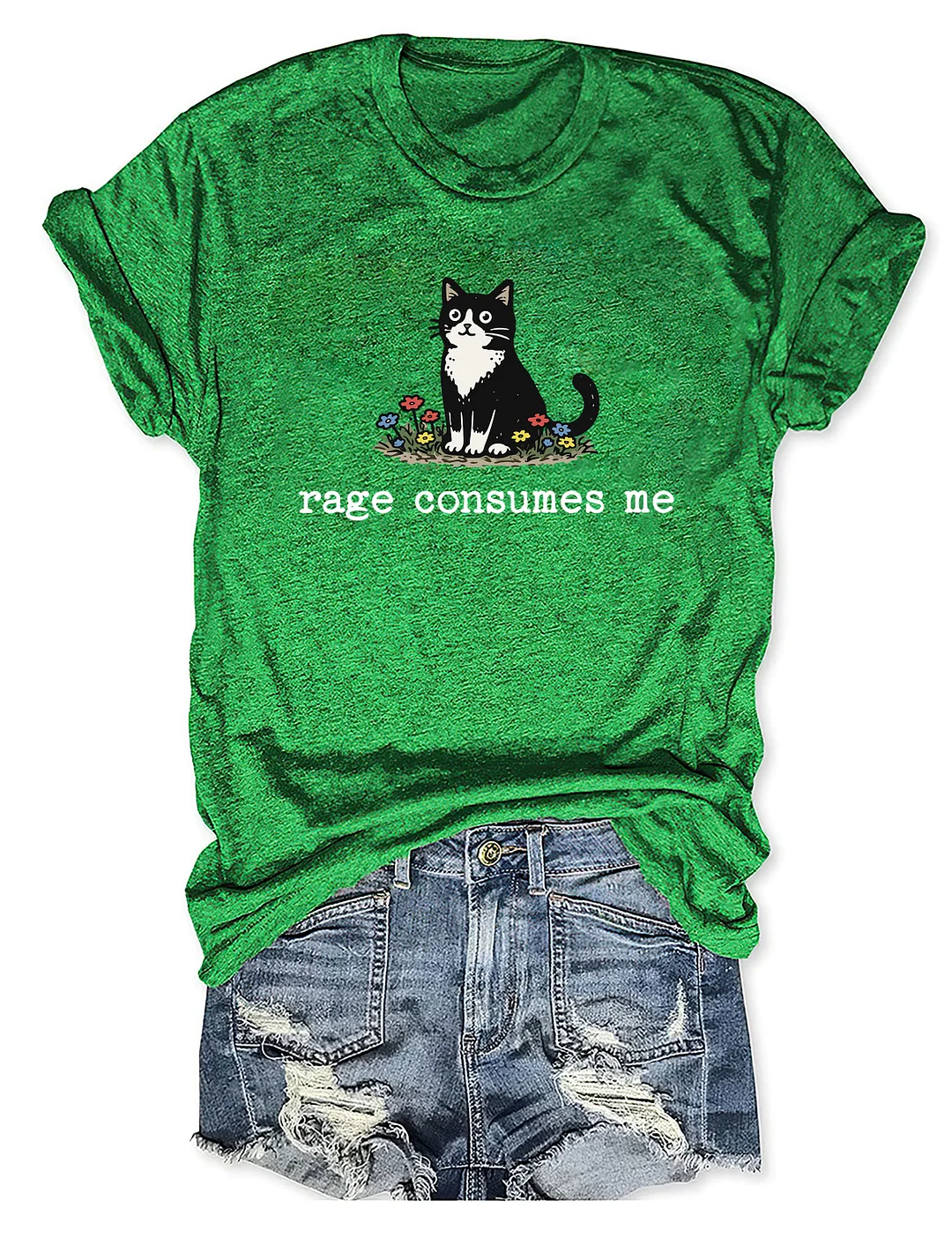 Rage Consumes Me Funny Cat T-shirt