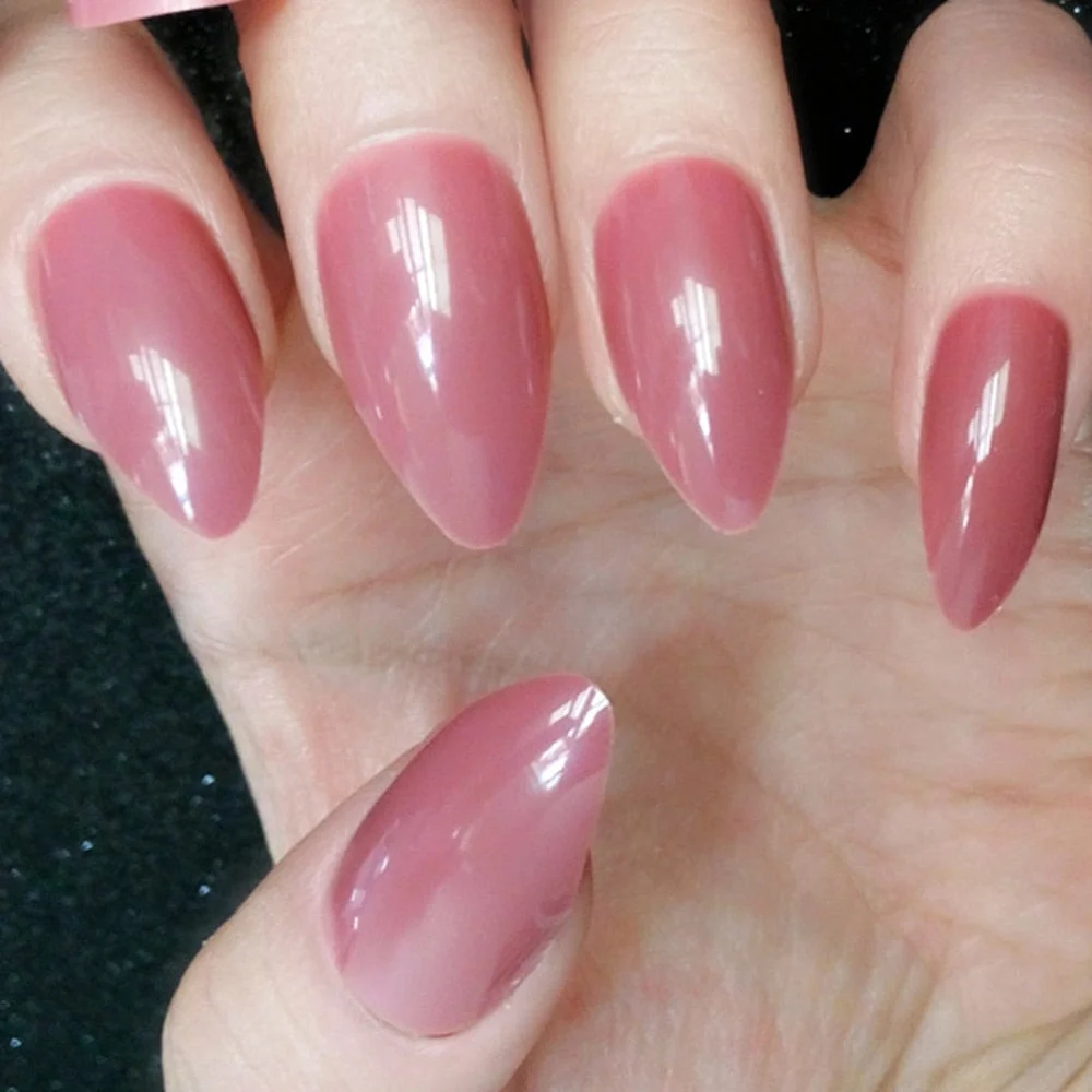 24Pcs Shiny Short Stiletto Fake Nails Artificial Red False Nails For Design DIY Full Cover Finger Tip Manicure Tools-Nail Inspo