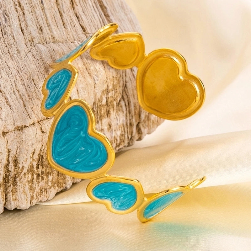 Casual Minimalist Heart Shape 304 Stainless Steel Bangle In Bulk