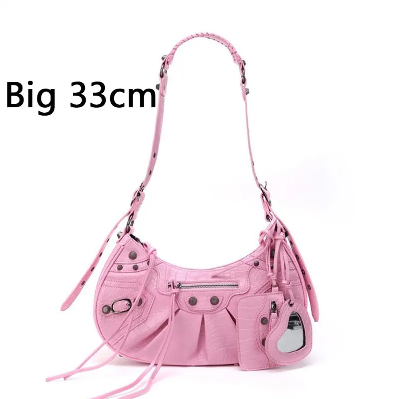Bag New 2023 Black Gothic White Fashion Black Pink Rivets Crossbody Shoulder Bags Purse Women Underarm Bags  Motorcycle Bag