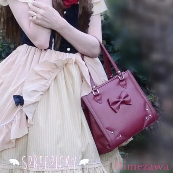 Lolita sweet bow rivet hand bag SP140351