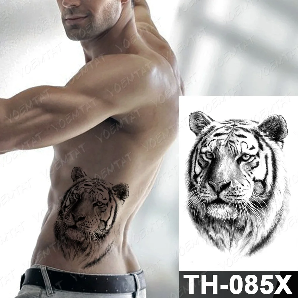 Forest Shadow Wolf Temporary Tattoo Sticker For Men Women Owl Lion Waterproof Fake Henna Tiger Animal Body Art Tatoo Decal