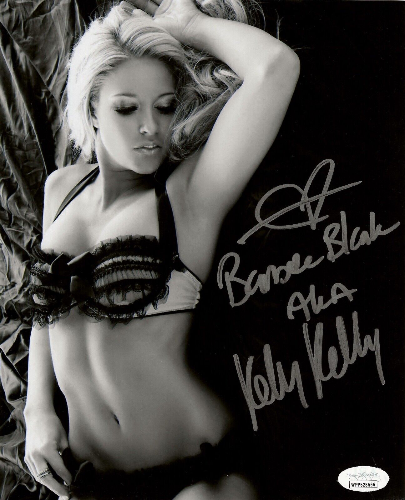 KELLY KELLY Signed 8x10 SEXY Photo Poster painting BARBIE BLANK WWE Autograph JSA COA Witness