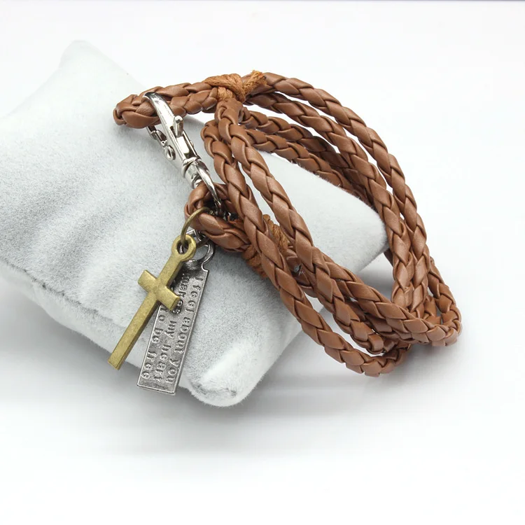 Leather Punk Braided Bracelet