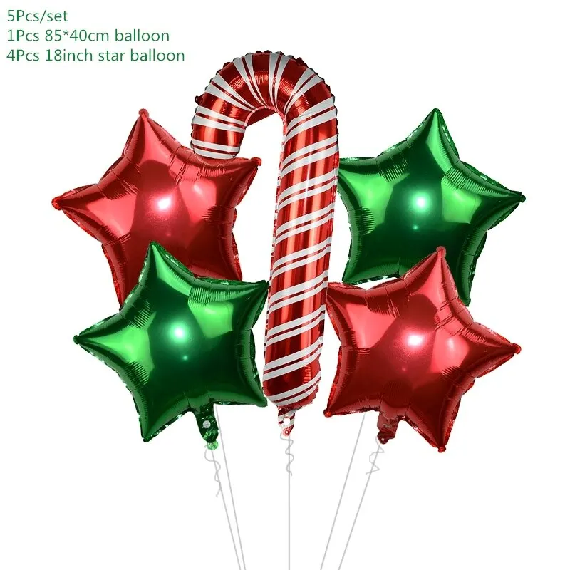 5Pcs/set Cartoon Santa Claus Snowman Foil Balloons Christmas Party Decorations Party Balloons Inflatable Helium Balloon Kids Toy