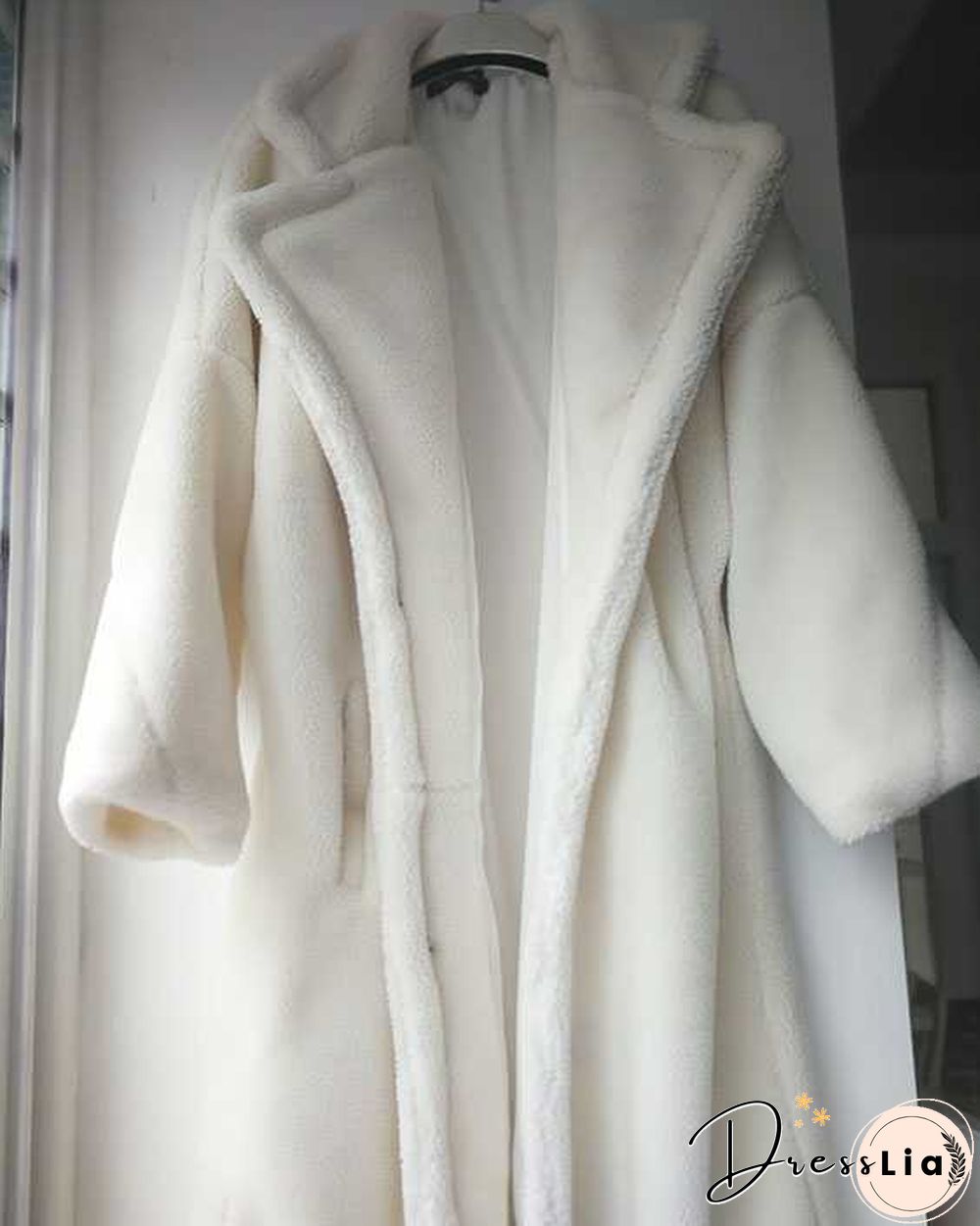 Long Faux Fur Camel Teddy Coat Maxi Jackets