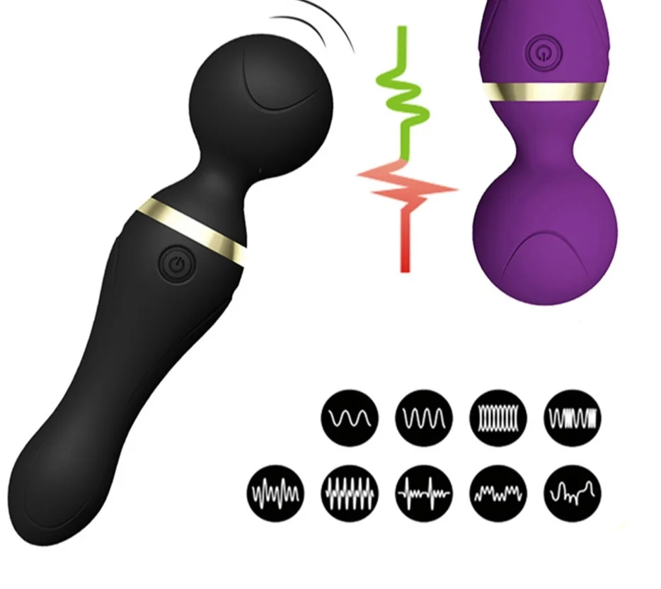  9 Modes Female Vibrator Double Head Mute Bendable Vibrator G-spot Masturbator Adult Sex Product