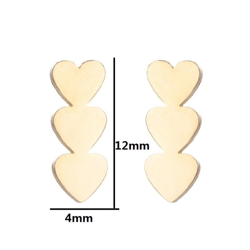 Women’s Minimalist Geometric Heart Stainless Steel No Inlaid Ear Studs Stainless Steel Earrings