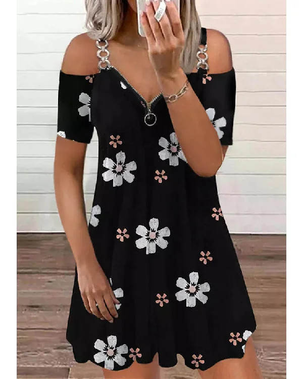 Printed Crew Neck Short Sleeve Tank Top