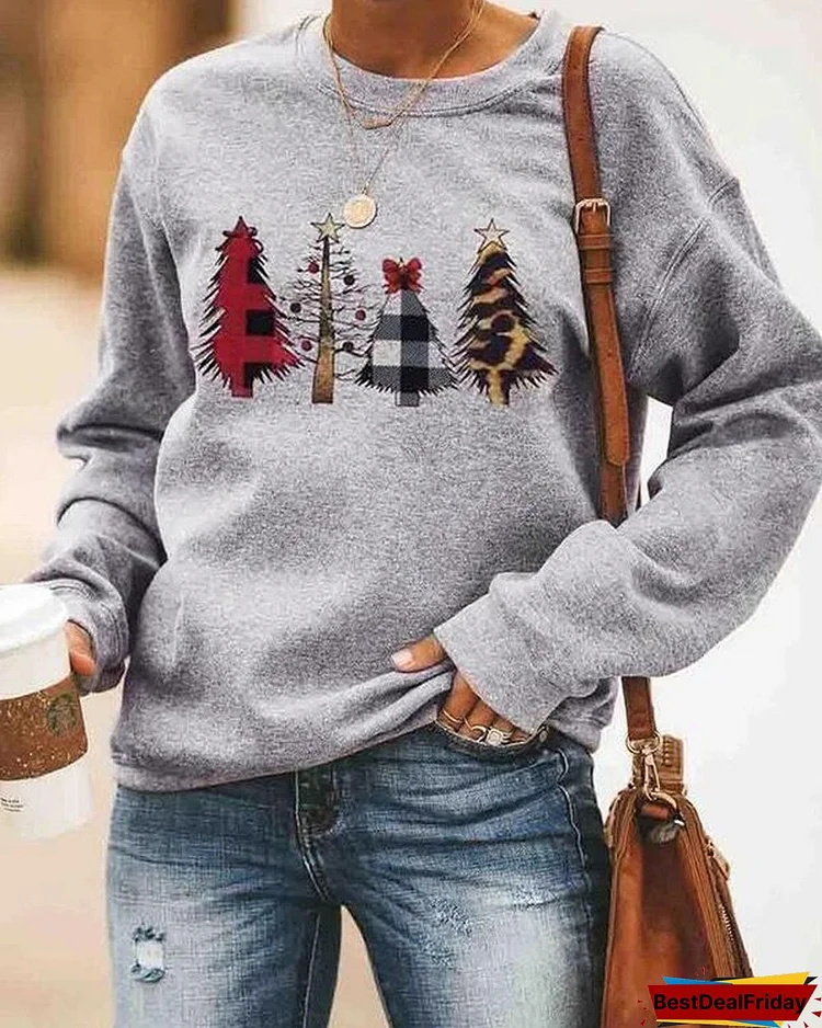 Christmas Trees Plaid Sweatshirt