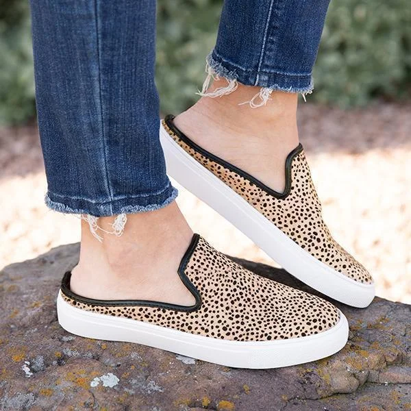 Leopard&Camouflage Flats Canvas Sneakers