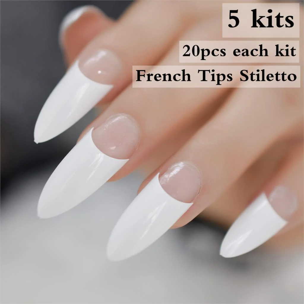 24pcs/kit White French Manicure Half Nail Tips Transparent Square French Nails DIY Nail extension Tip-Nail Inspo