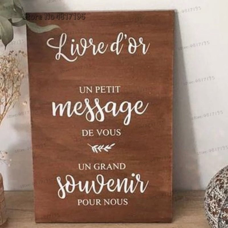 Wedding Sign Livre d'or Vinyl Decals Message And Souvenir Wedding Board Stickers Personalized Texts Stickers Mariage Decor