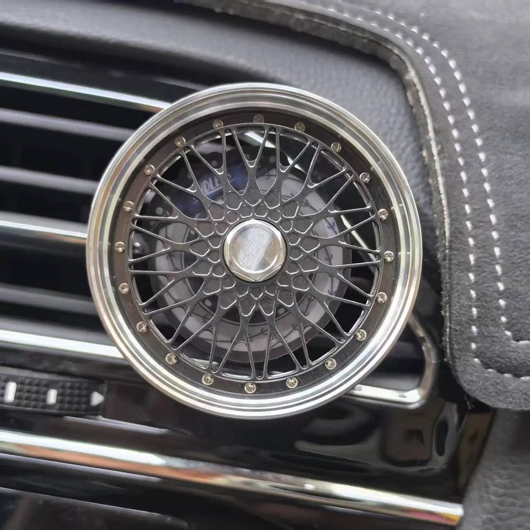 Car-mounted forged aluminum alloy wheel-shaped air freshener (car logo can be customized)