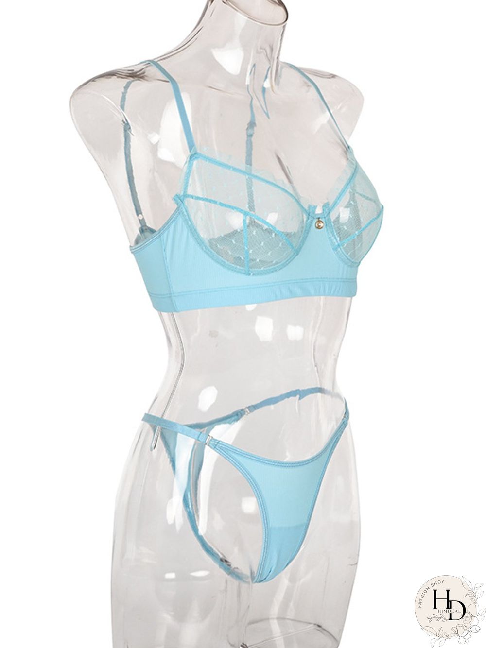 Lace Mesh Eyelashes Lace Sling Lingerie Set