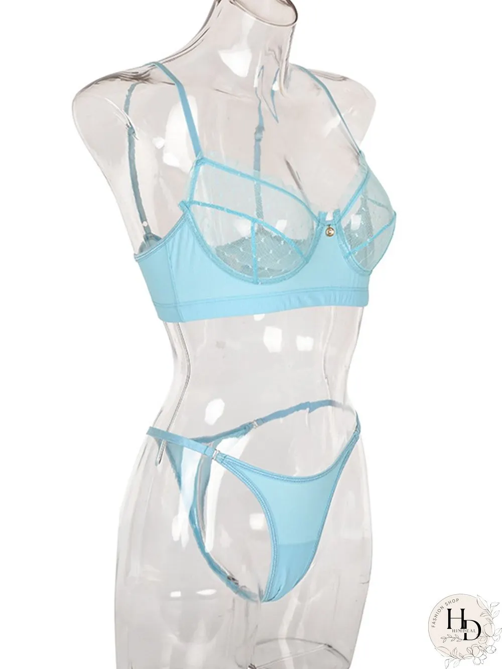 Lace Mesh Eyelashes Lace Sling Lingerie Set