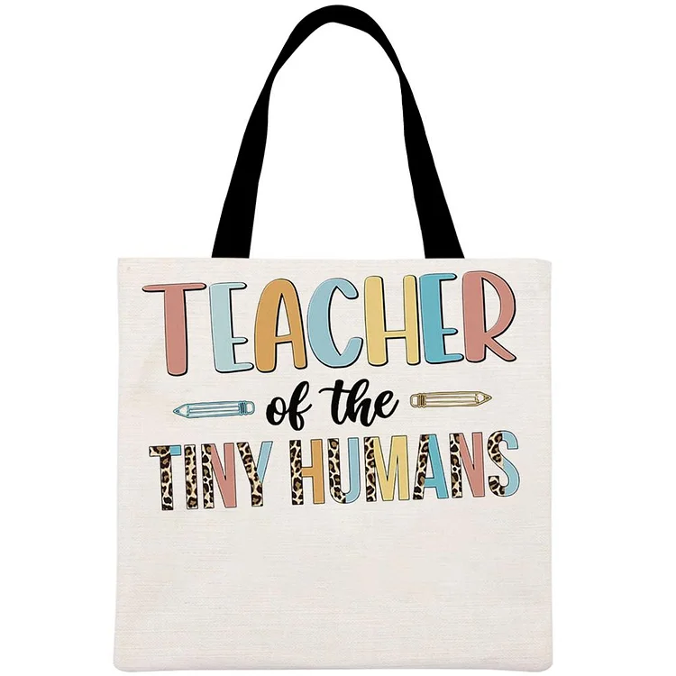 Leopard Teacher Of The Tiny Humans Printed Linen Bag