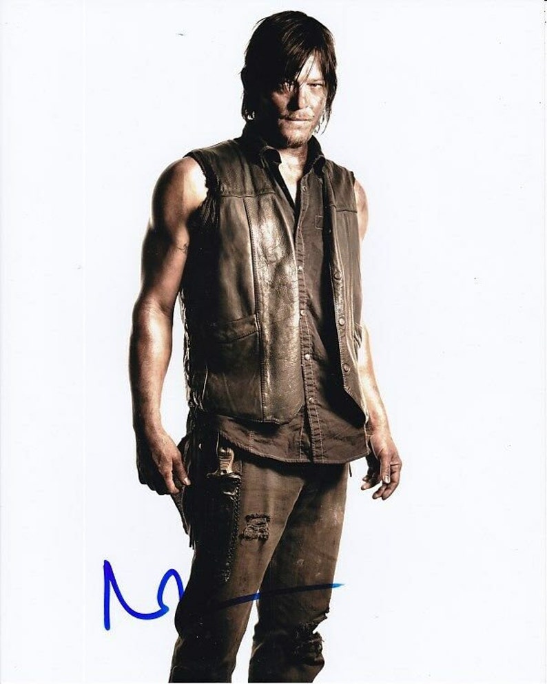 Norman reedus signed autographed the walking dead daryl dixon Photo Poster painting