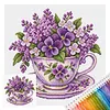 Stamped Cross Stitch Kit for Adults Floral Still Life Cup 18CT tapestrymarket