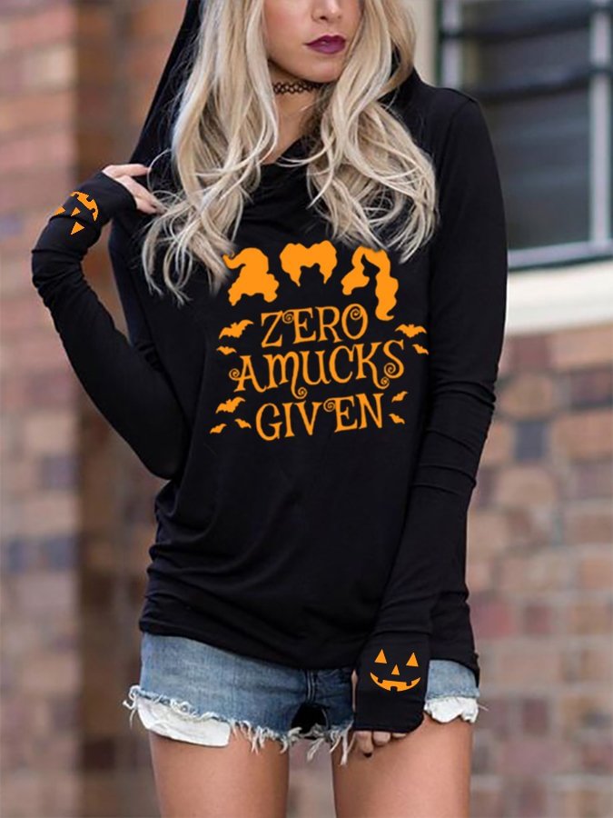 Zero Amucks Given Printed Long Sleeve Hoodie