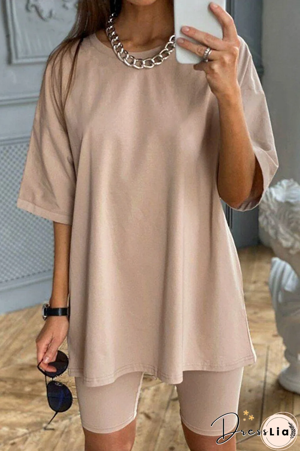 Solid Casual Sport Belted Two Pieces Sets