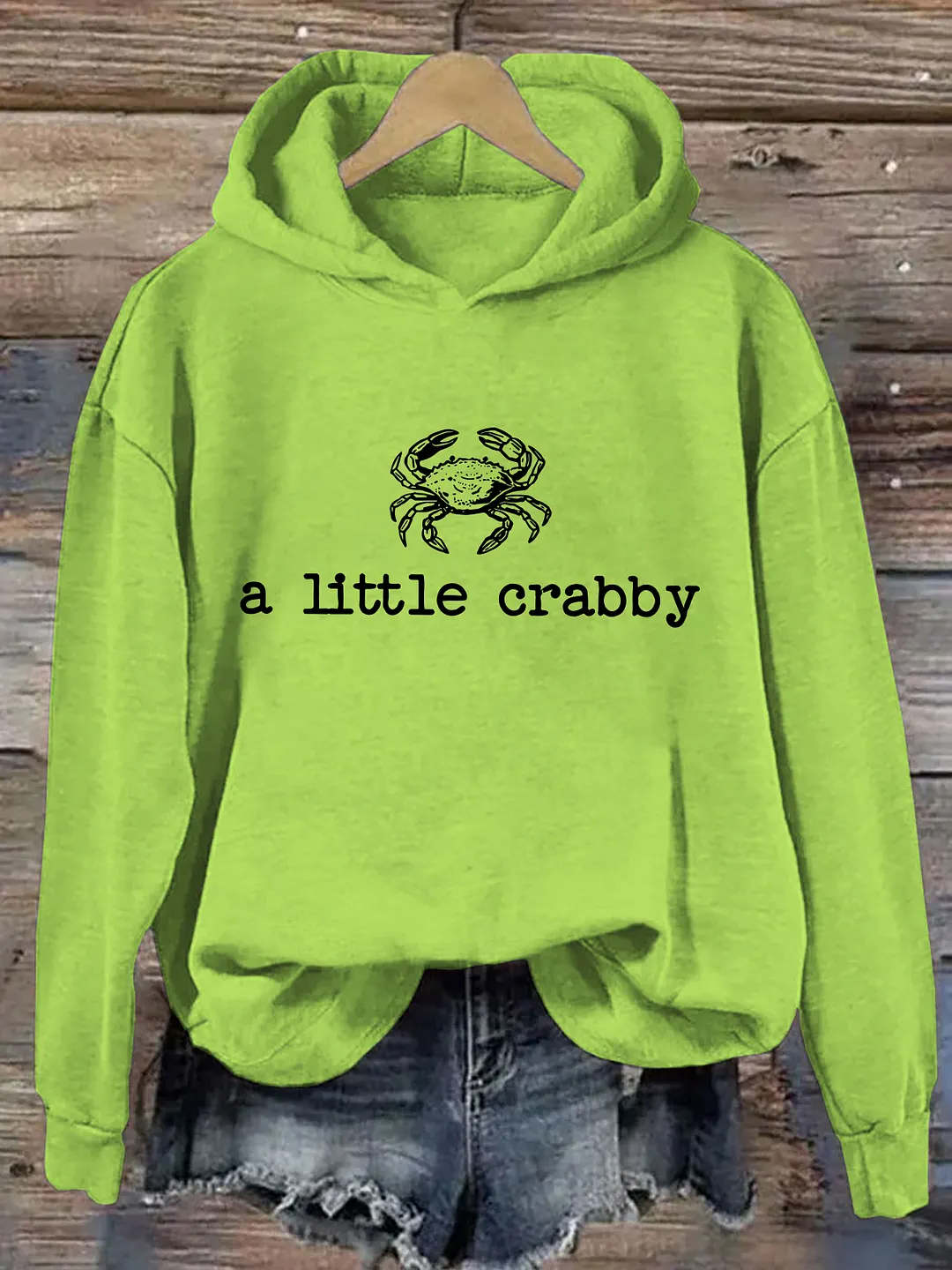 Minimalist Beach A Little Crabby Funny Meme Hoodie