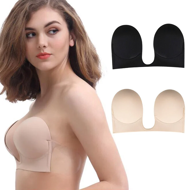 Adhesive and Invisible Push Up Strapless Bra - vzzhome