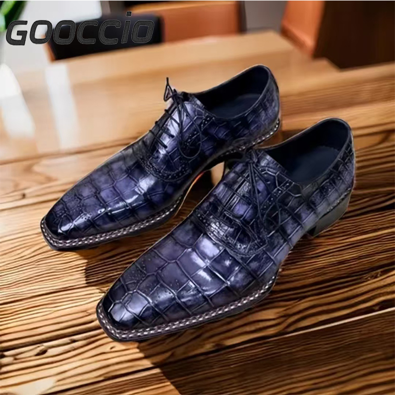 MY193 Crocodile Leather Dress Shoes/Oxford Shoes For Men GOOCCIO   