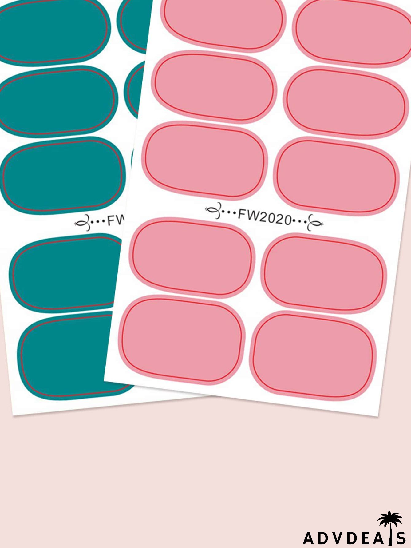 2sheets Nail Sticker & 1pc Nail File