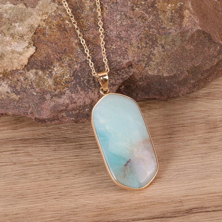 Natural Crystal Stone Necklace-Amazonite